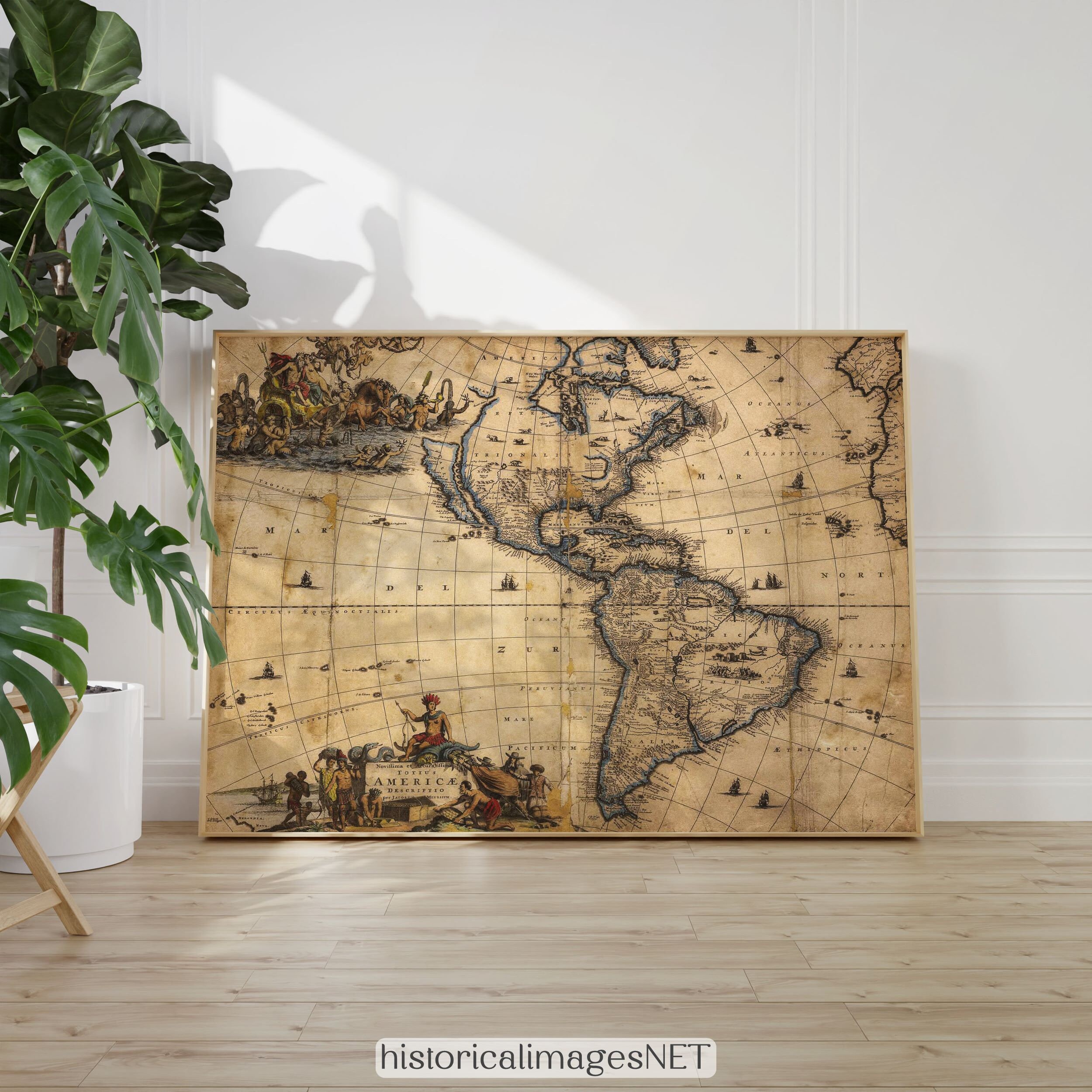 Ancient Map of America Vintage - Il Fullxfull.4856658997 Hmqf