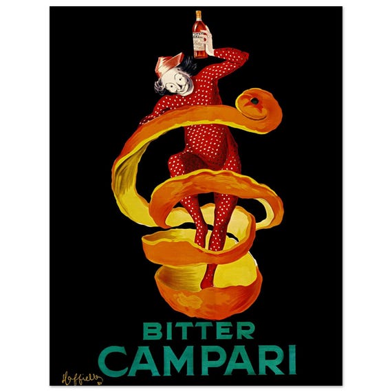 Leonardo Cappiello Bitter Campari Master Artwork. Vintage Retro