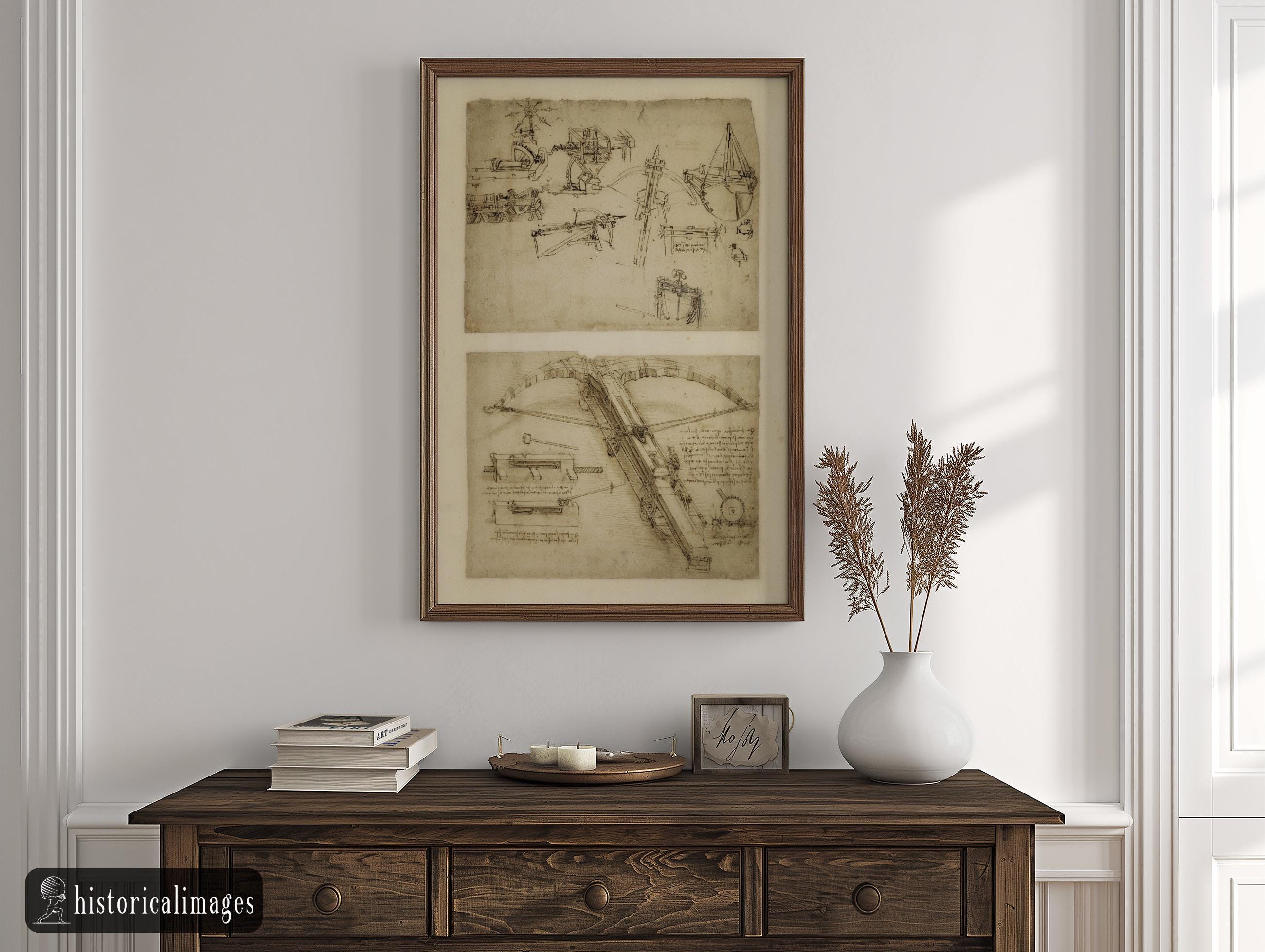 Leonardo Da Vinci Atlantic Codex (codex Atlanticus) Gian Crossbow