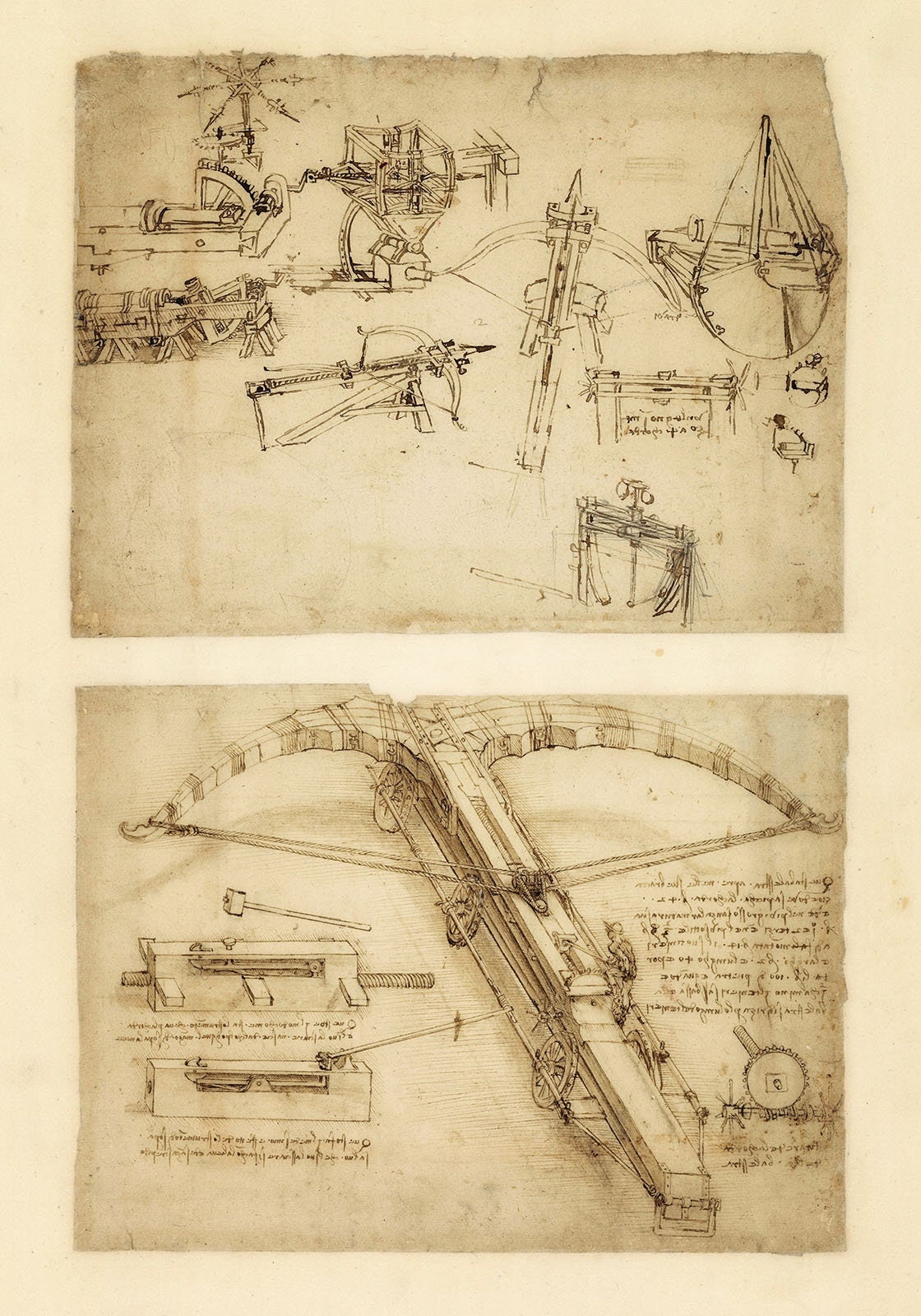 Leonardo Da Vinci Atlantic Codex (codex Atlanticus) Giant Crossbow ...