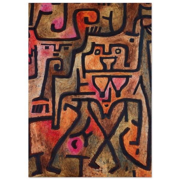 Paul Klee Forest Witches ( Wald Hexen ) abstract painting. fine art print and canvas. high quality remastered artwork