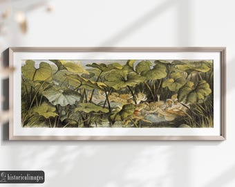 Richard Doyle illustration for Fairyland book. Wood elves at play. Canvas wall art decor