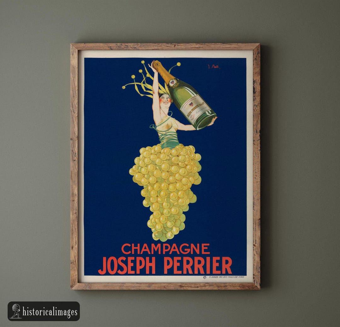 Joseph Stall Champagne Joseph Perrier Vintage Poster Repro. Wall