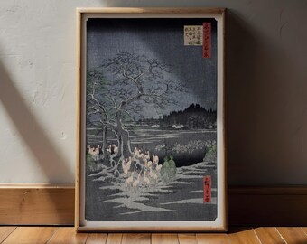 Fox Fires on New Year's Eve at the Changing Tree in Oji by Utagawa