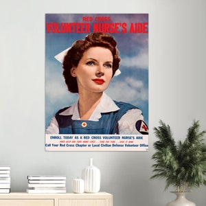 Volunteer nurse's aide vintage II World War poster image 4