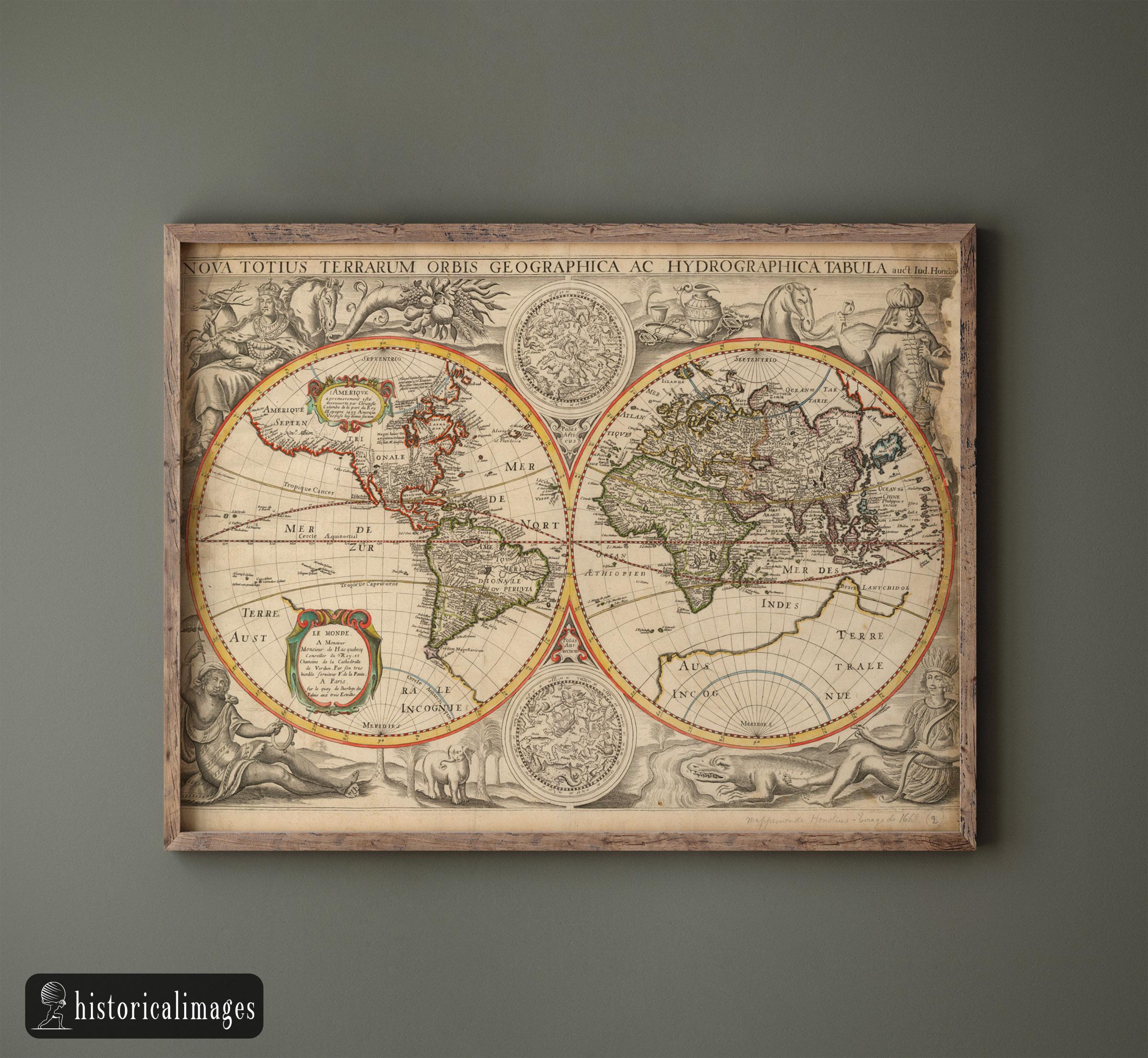 ヨドクス・ホンディウスによる古代世界地図のポスター複製 - Etsy 日本