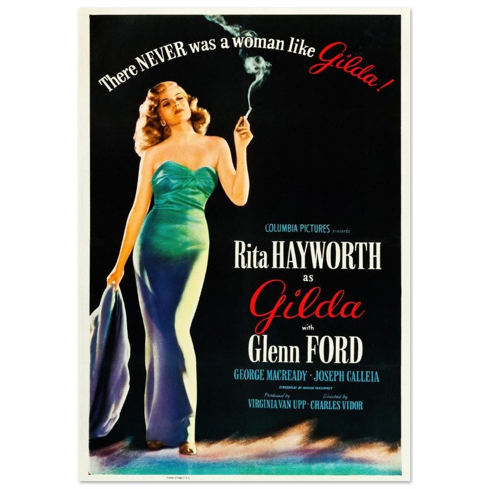 Gilda Movie Poster Print: Vintage Rita Hayworth Film Art - Etsy