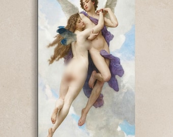 L'amour et psyché Cupid and Psyche by William Adolphe Bouguereau. Canvas wall art