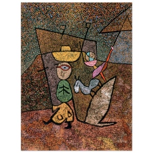 Paul Klee Traveling Circus abstract painting. Fine art print and canvas. High quality remastered artwork