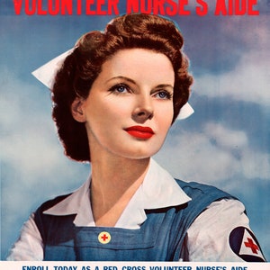 Volunteer nurse's aide vintage II World War poster image 1