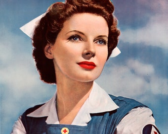 Volunteer nurse's aide vintage II World War poster