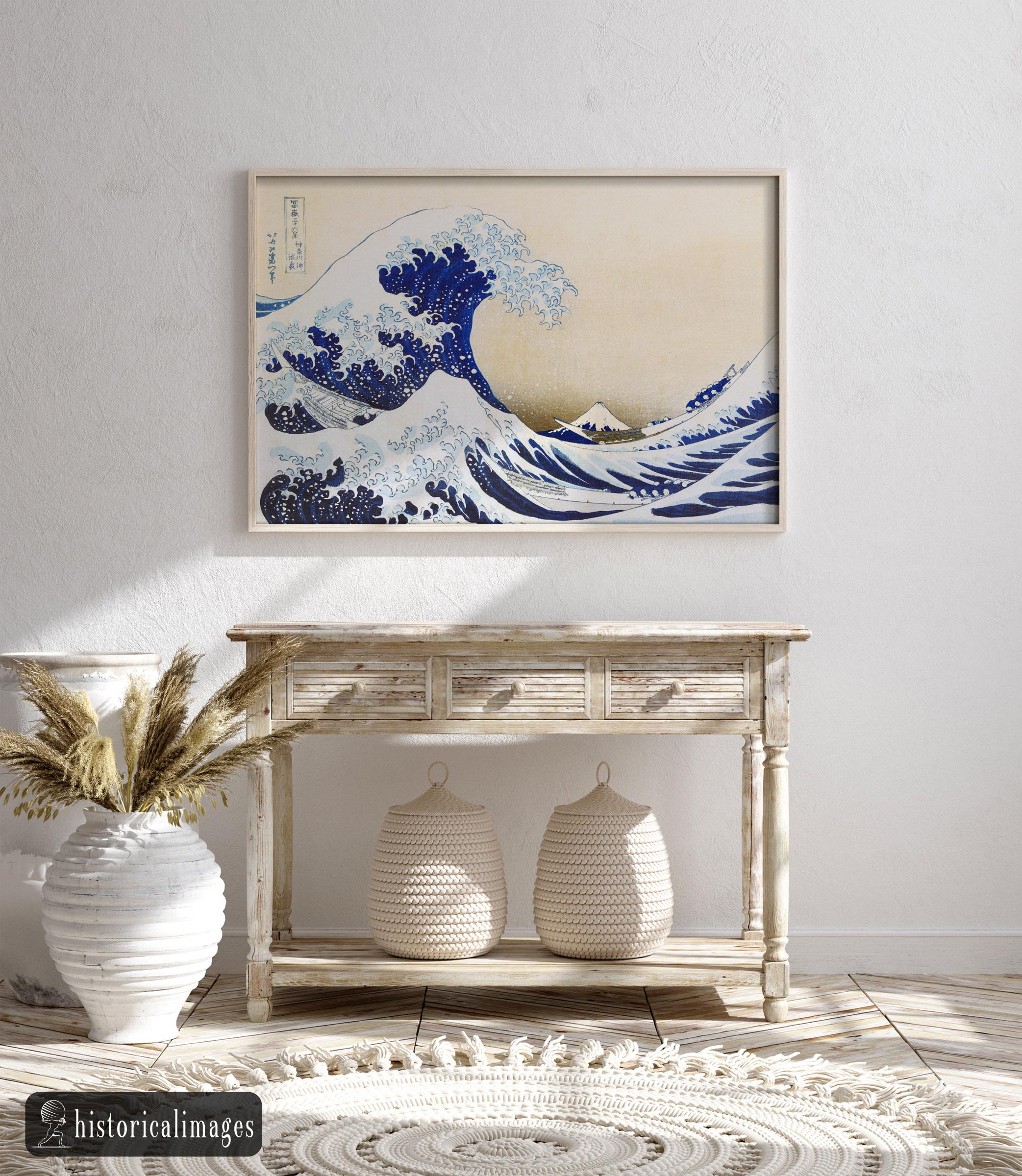 葛飾北斎「神奈川沖浪裏」浮世絵版画複製画 - Etsy 日本