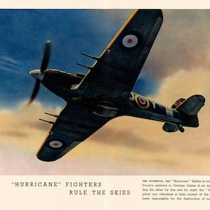Hurricane Fighters Rule the Skies vintage poster reproduction