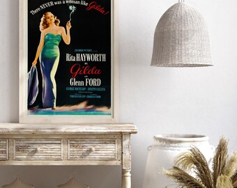 Gilda Movie Poster Print: Vintage Rita Hayworth Film Art - Etsy