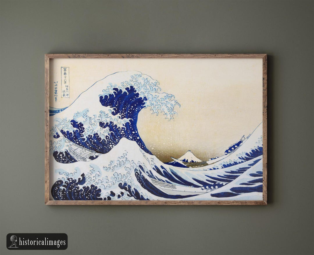 葛飾北斎「神奈川沖浪裏」浮世絵版画複製画 - Etsy 日本