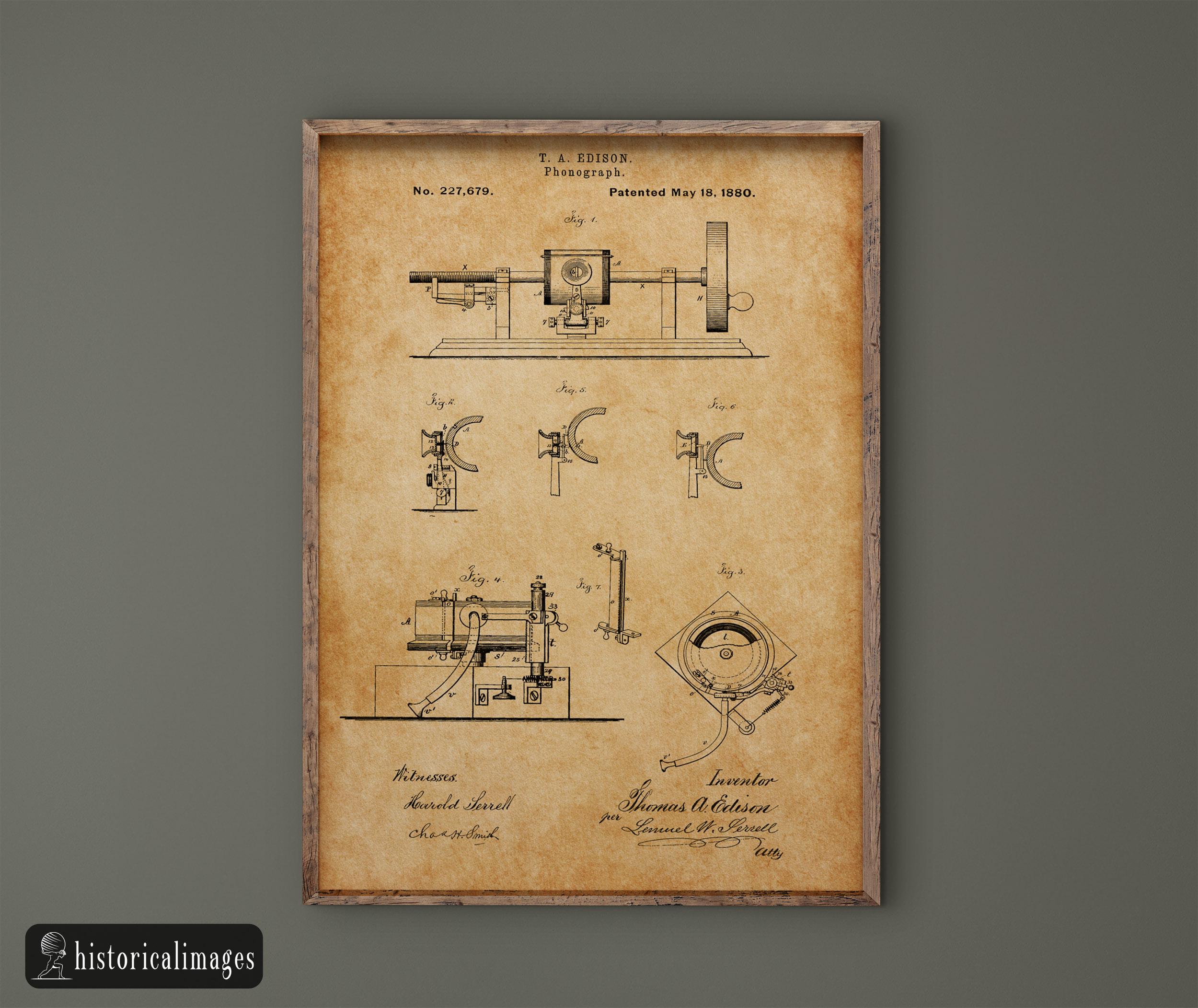 The Phonograph Patentby Thomas Alva Edison. Patent 227679 - Etsy
