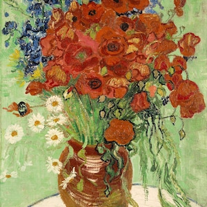 Vase with Daisies and Poppies by Vincent Van Gogh