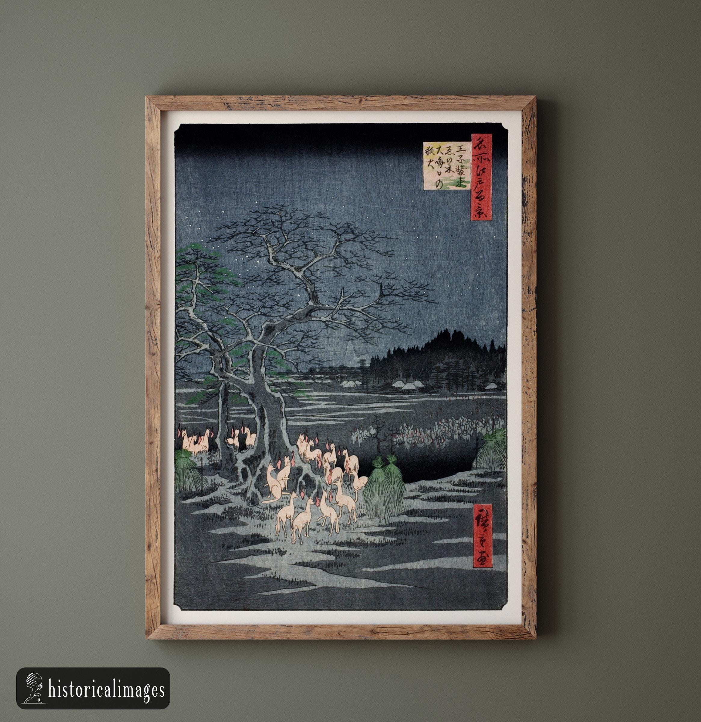 Fox Fires on New Year's Eve at the Changing Tree in Oji by Utagawa