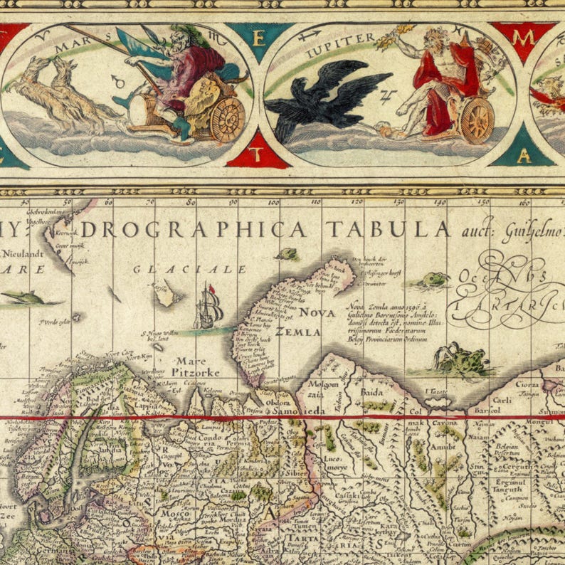 Ancient Old World Map 1638. A Beautifully Illustrated Antique Map ...