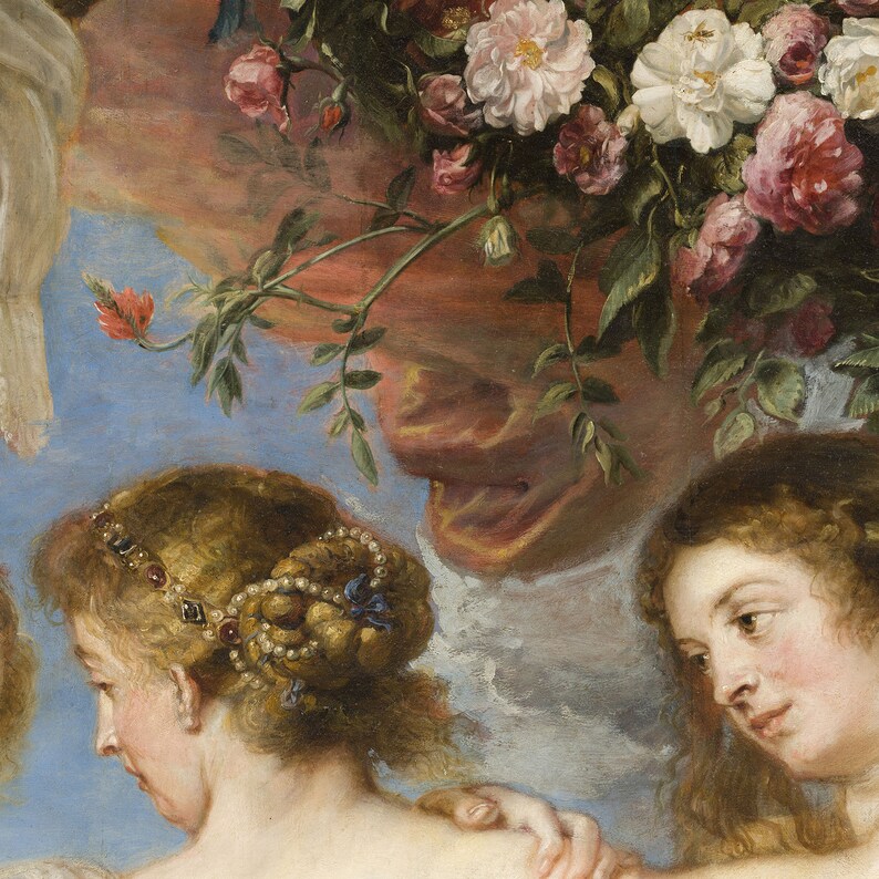 The Three Graces By Peter Paul Rubens Antique Painting Wall Art Repro 