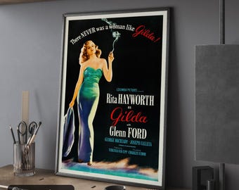 Gilda Movie Poster Print: Vintage Rita Hayworth Film Art - Etsy