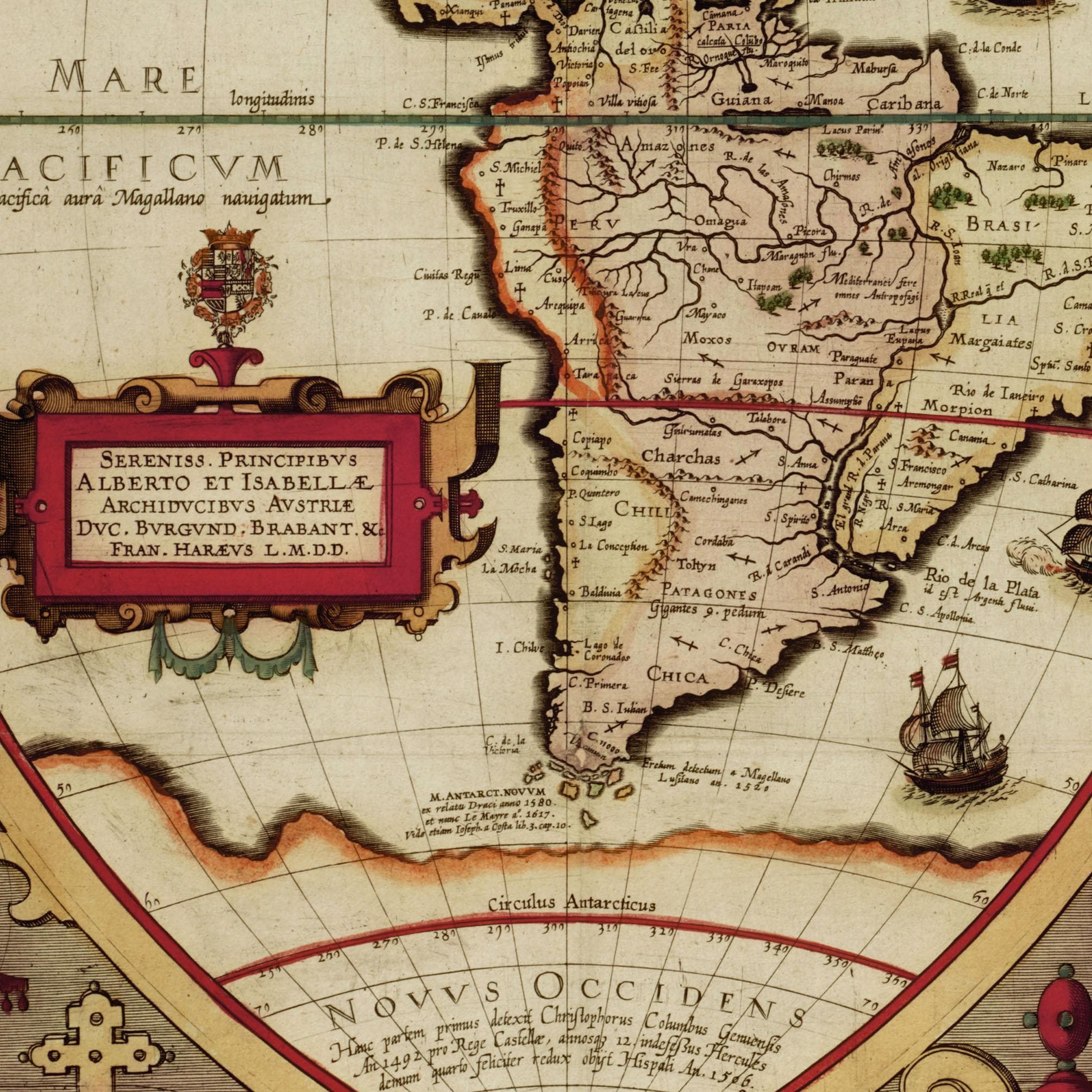 1618年の古代世界地図。ファインアートプリント。リマスター版ポスター