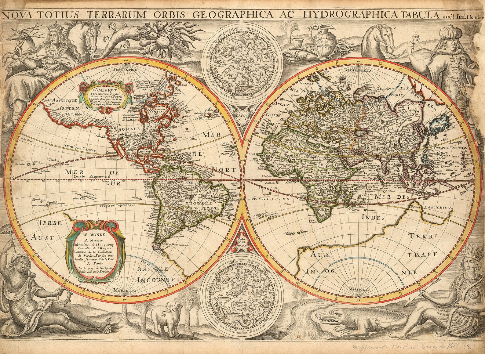 Ancient World Map Poster Reproduction by Jodocus Hondius - Etsy