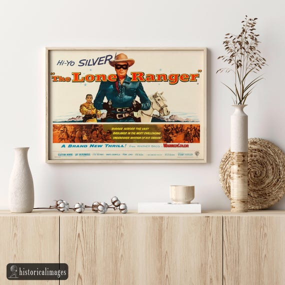 The Lone Ranger Historic Movie Poster Reproduction. Vintage Prints