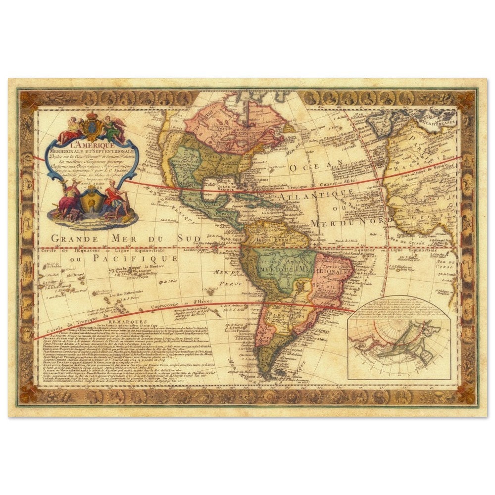 Ancient Map of America Old Antique - Il Fullxfull.5795573849 E00u