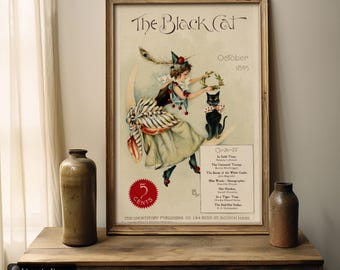 The Black Cat Vintage Poster of the XIX Century. Fine Art Print
