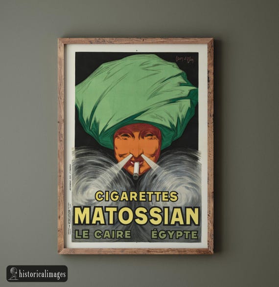 Cigarettes Matossian Vintage Advertising Poster by Jean D' Ylen. Wall Art  Repro. Fine Art Print