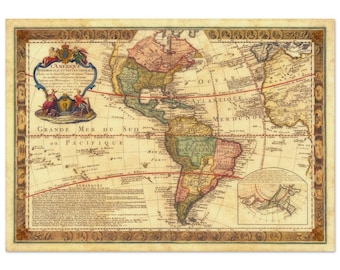 1920 年頃 世界地図 • アメリカ大陸 • オリジナルのアンティーク