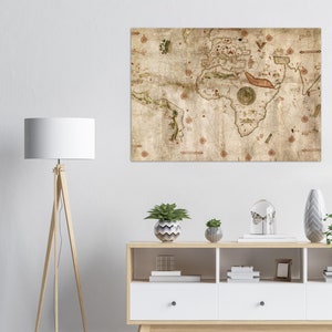 Nautical Planisphere World Map Poster Reproduction by Nicolaus De ...