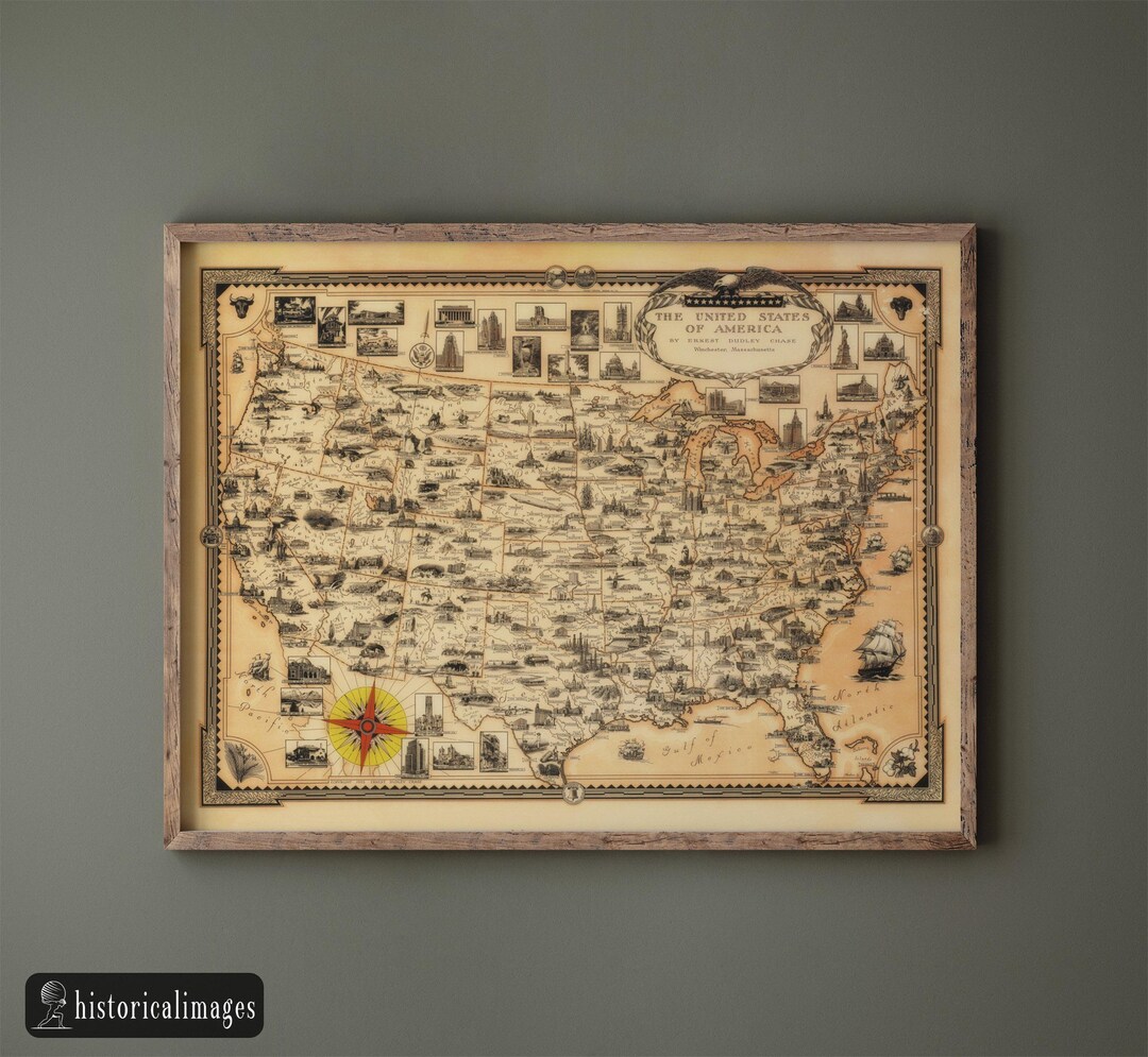 United States Antique Map: Vintage Wall Art Prints - Etsy