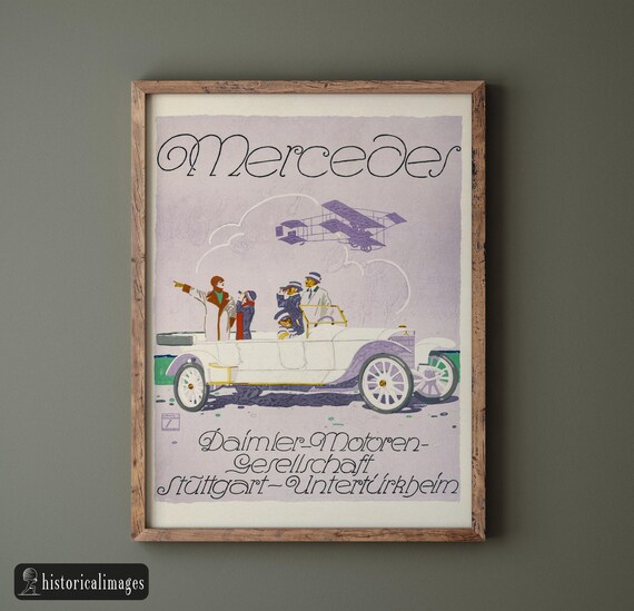 Mercedes Car Vintage Advertising Print Repro 1914 by Ludwig