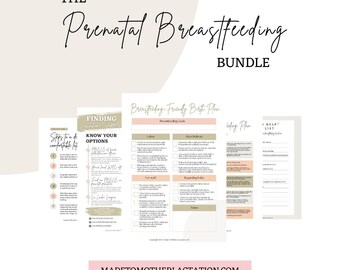 Prenatal Breastfeeding Bundle | Ebook | Printable Resources | Instant Download | Lactation | Pregnant / Postpartum Mama | Latch | Supply