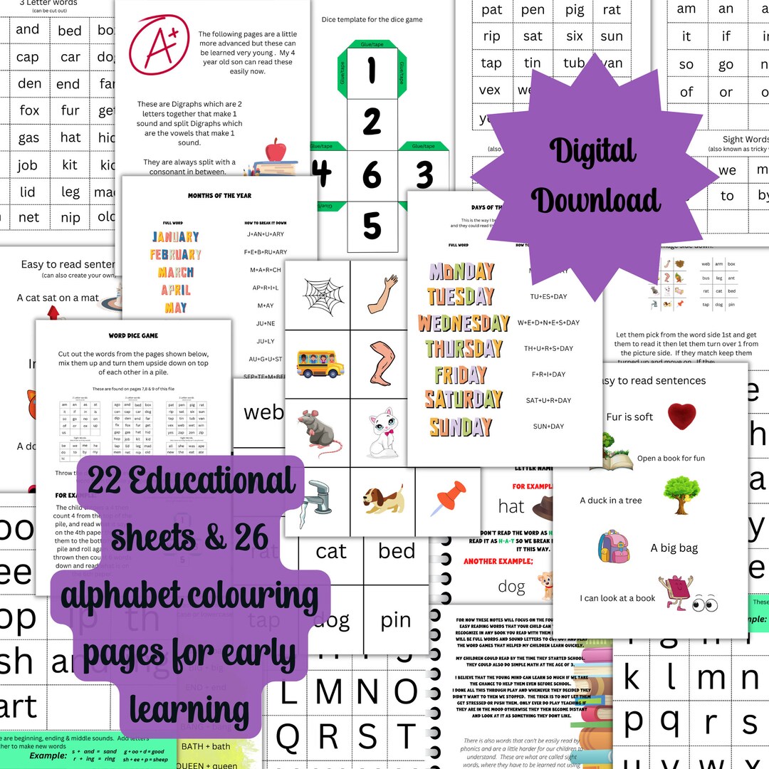 Learn to Read Printables, Pre-school Worksheets, Toddler Learn, Letter ...