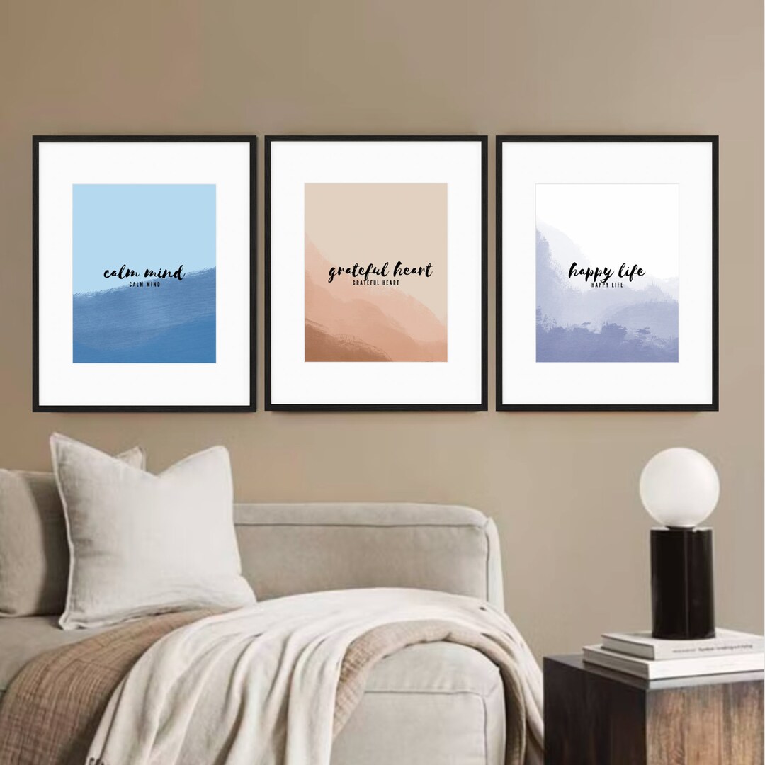 Set of 3 Various Paint Colors Happy Grateful Life- Inspirational ...