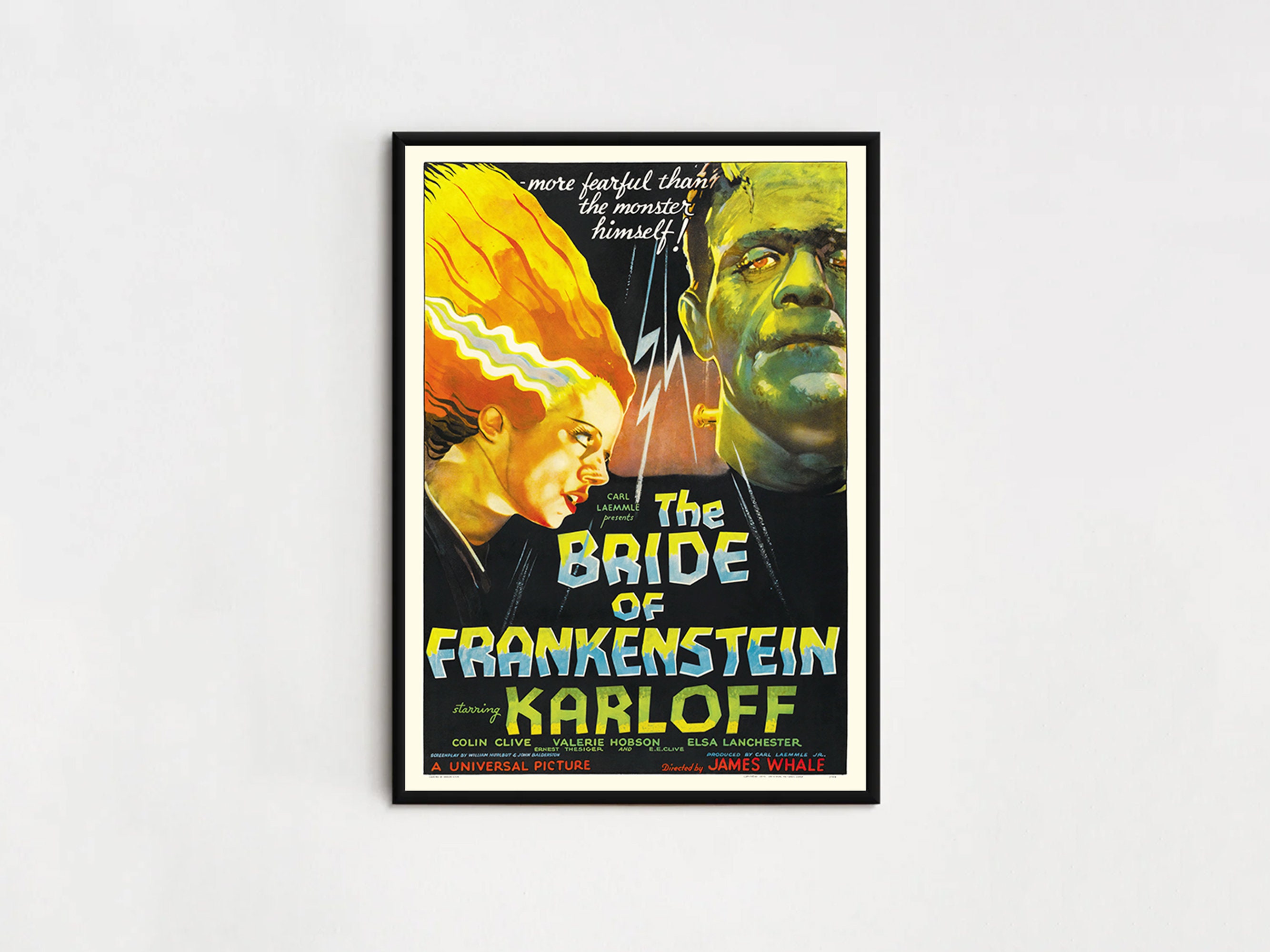 The Bride of Frankenstein (1935) Movie Film POSTER (Boris Karloff, Elsa ...