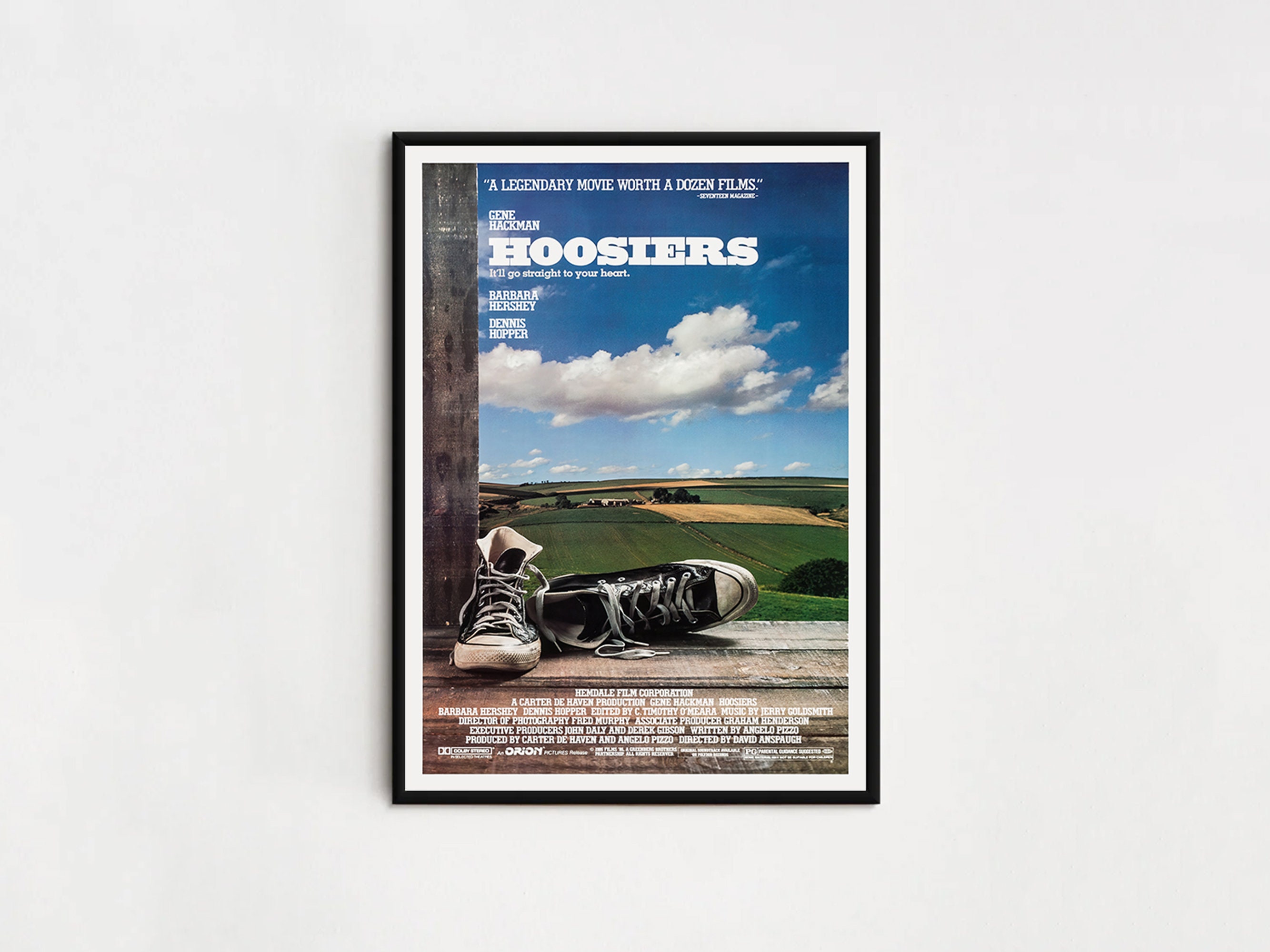 Hoosiers 1986 11x17 Movie Film POSTER gene Hackman, Barbara Hershey - Etsy