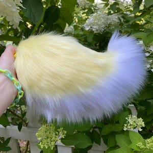Made to Order Yellow Sunshine Nub Tail for Cosplay and Fursuit fur suit yellow and white costume tail