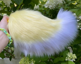 Made to Order Yellow Sunshine Nub Tail for Cosplay and Fursuit fur suit yellow and white costume tail