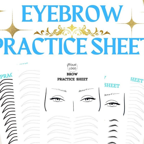 Brow Exercise, Editable Brow Mapping, Microblading Practice, Mapping Practice, Brow Practice Forms, Printable Forms, Microblading Forms