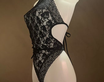 Black Lace Bodysuit | Women's Sexy Cut Out Lingerie