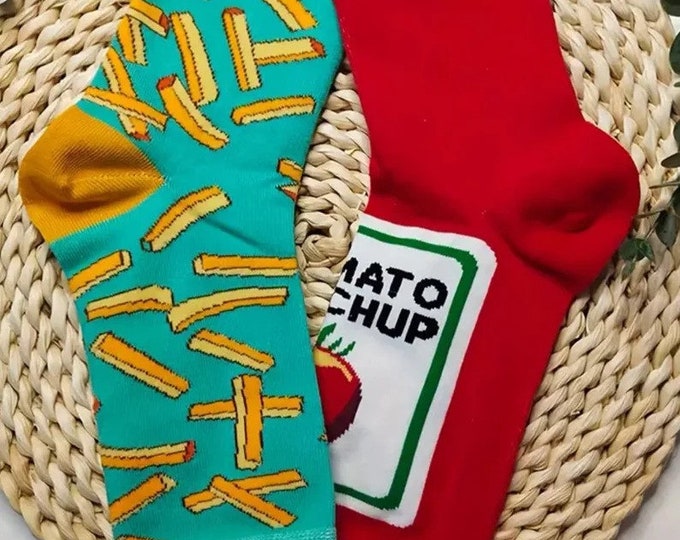 French Fries & Tomato Sauce Socks | Odd Socks | Ketchup