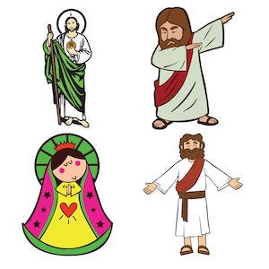 Jesus SVG mini bundle colorful Pdf Png layered cut file