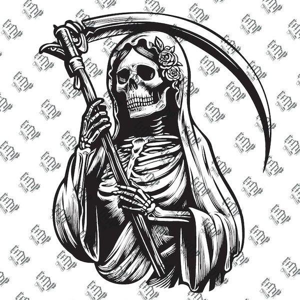 SVG, santa muerte, skeleton png, cut file cricut, digital files svg, holy death pdf, saint of death