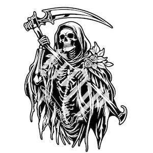 SVG santa muerte, holy death PNG, imagen para sublimación, serigrafia, cricut, silhouette, pdf, eps