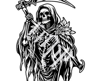 SVG santa muerte, holy death PNG, image for sublimation, screen printing, cricut, silhouette, pdf, eps