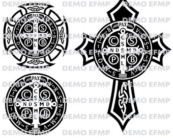 Saint Benedict, Saint Benedict, Saint Benedict Medallion, SVG, PNG, Catholic symbols